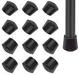 12 Pieces Rubber Chair Leg Caps, Chair Leg Caps, Chair Tips, 1 inch Chair Caps Legs, Black