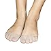 AUTPRO Cotton 5 Fingers Toe Socks for Women No Show, Ball of Foot Cushion Sleeve for Hammer,Corns and Blister for High Heel Pumps Sandals (2 Pairs Beige Close)