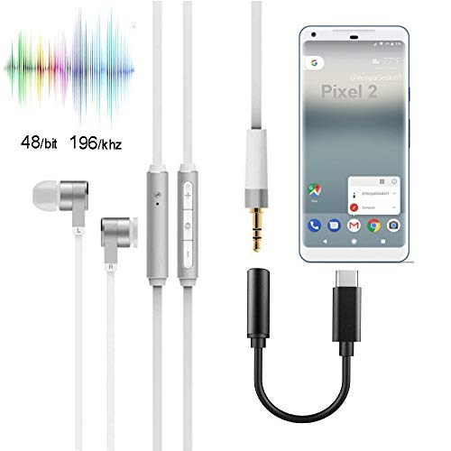 Fukep USB C to 3.5mm Headphone Jack Adapter, USB Type C to 3.5mm Audio Female Adapter for Google Pixel 3/2/3XL/2XL, Huawei Mate 10/P20 Pro, Essential Phone and More