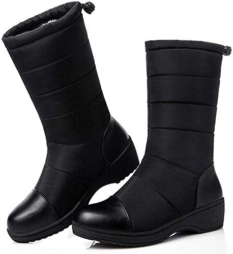 [JKR] ブーツ レディース スノーブーツ ロングブーツ 防水 冬 裹起毛 雪靴 防寒防滑 撥水加 長靴 スキー ブーツ スノーシューズ おしゃれ 超軽量 滑り止め 綿靴 通勤 通学用 ブラック