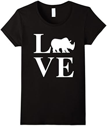 Women's Love Rhinos Shirt: Cute Rhino Premium Gift T-Shirt Large Black