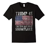 Mens Trump 45 Find Your Safe Space Snowflake T-Shirt 2XL Black
