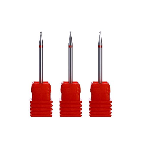 Gimiton 3PCS 3/32 Shank Nail Drill Bits Small Ball Diamond Burr Nail Art Tools Rotary Cuticle Clean Nail Drill Bit for Electric Dremel Drill Machine (3pcs drill bit)