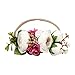 NCMAMA Baby Girl Nylon Headbands Infant Flower Elastic Hair band Bows Wraps For Newborn Toddler Hair Accessories Pack of 3 (Red)