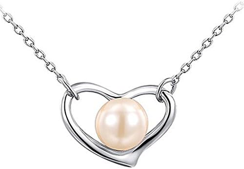 IXIQI heart Pearl Pendant Necklace for Women Birthday Gifts Present Birthday 45cm Chain