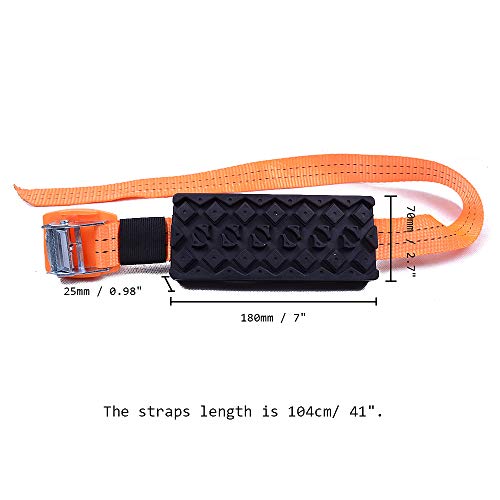 Snow Tire Chains, Emergency Anti-Skid Tire Blocks 2 PCS Reusable Auto Snow Mud Tire Straps Traction - Helps You Get Unstuck