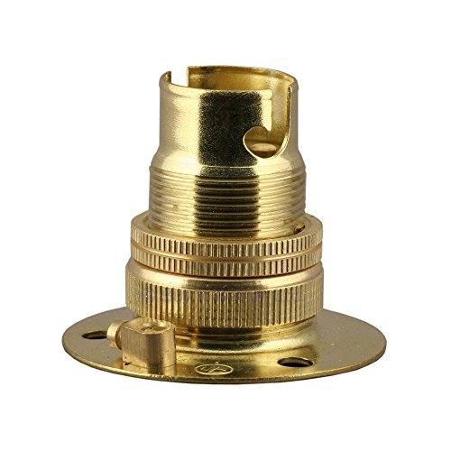 Brass Safety Switch Lamp Holder 10MM BC B22 With Shade Ring *** Made In