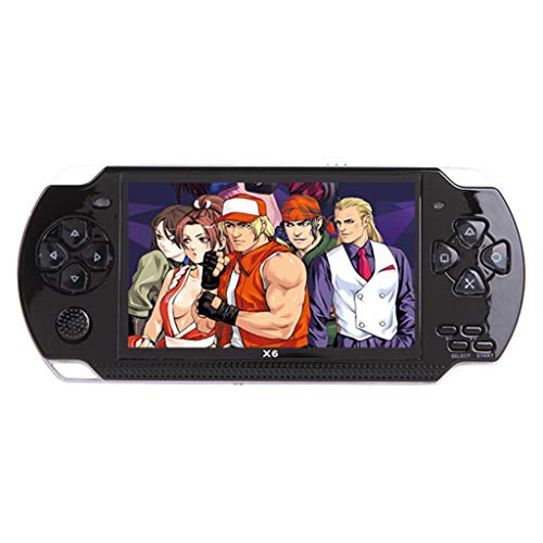 NXDA Pocket game console 4.3 inch screen 500 classic game video game console 8GB large memory handheld game console (Black)