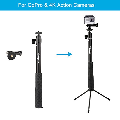 YiSeyruo-Selfie-Stick-Extendable-Monopod-with-Tripod-Stand-for-GoPro-Hero-543321Session-Samsung-Gear-3604K-Action-Camera-Ricoh-Theta-S-Olympus-M15-Camera-360fly-4K-YI-4K-and-Cell-Phones