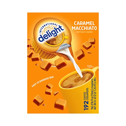 INTERNATIONAL DELIGHT COFFEE CREAMER SINGLES, CARAMEL MACCHIATO, 192 COUNT