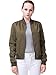 Miya Classic Flight Jacket Short Bomber Jacket Women Coat,Small,Green