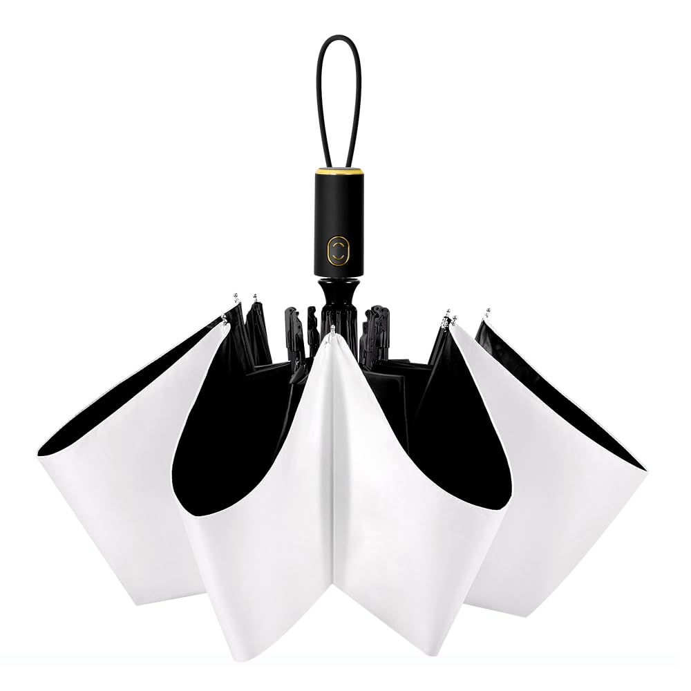 CUBY Sun UV Umbrella Folding Travel Compact Small Umbrella Men Reinforced Windproof Strong Frame Waterproof UV Proof Slip-Proof Handle Folding Backpack Easy Carry for Sunny Rainy