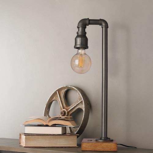 Industrial Touch Lamp with USB Port, 3Way Dimmable Vintage Lamp, Touch