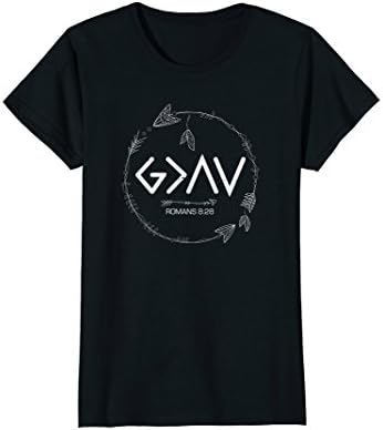 Womens God is Greater Than the Highs and Lows Christian T-Shirt Medium Black