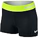 Nike Women's Pro Cool 3-Inch Training Shorts (Black/Volt/White/X-Small)