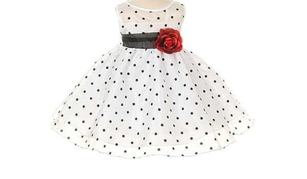 white dress with black polka dots