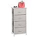 mDesign Tall Dresser Storage Tower Stand with 4 Removable Fabric Drawers - Steel Frame, Wood Top Organizer for Bedroom, Entryway, Closet - Lido Collection - Linen/Tan