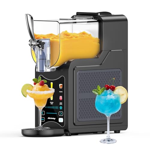 Richday Slush Eis Maschine,Large Led Display Softeismaschine Für Zuhause, Whisperchill Technology,Slushie Maschine Mit 6 Programmen, 2L Kapazität, Für Milchshakes, Frappés, Margaritas &Amp; Kalte Getränke