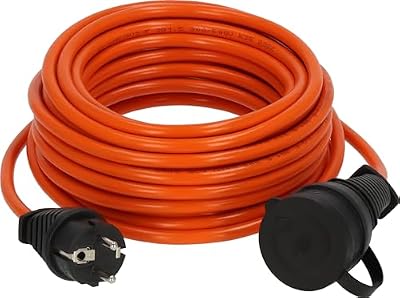 Cable de extensión Bremaxx (Cable de 10 m en Naranja, para Uso en Exteriores IP44, Apto hasta -35°C, Resistente al Aceite y a los Rayos UV, Fabricado en Alemania)