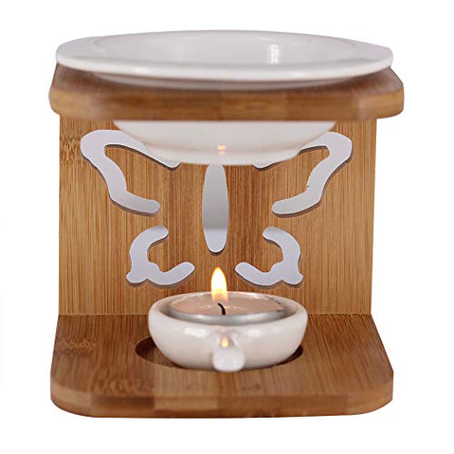 Singeek 100ML Essential Oil Burner,Hollowing Floral Tea Light Holder Aromatherapy Oil Warmer, Holiday Home Decoration Valentine (Butterfly) - Thumbnail 3