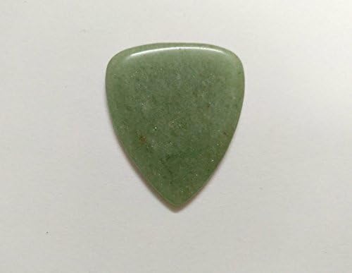 Realgem-Medium Gauge,Teardrop Style Sharp Tip,Hard Luxury Guitar Pick Made of Genuine Gemstone,Crystal,agate Guitar pick,(one pack) (Green aventurine)