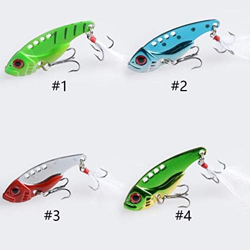 qianzhi Metal VIB Fishing Lure Sinking Hard Bait Carp Fishing Artificial Bait Wobblers Fishing Tackle With Feathers 1PCs 5.5cm 11g