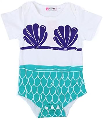 Newborn Girls Seashell Bodysuit Romper Jumpsuit Playsuit Outfits (0-6 Months)