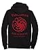 HBO's Game of Thrones Targaryen Fire and Blood Mens Black Zip-up Hoodie L