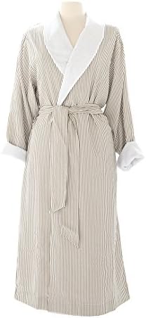 Telegraph Hill - Double Layer Seersucker Robe | Soft Microfiber Spa Bathrobe (Medium, Taupe)