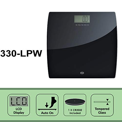 American Weigh Scale LPW Series Precision Digital Body Weight Bathroom Scale, Black, 330lb (330LPW-BK)