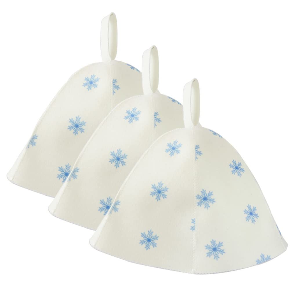Russian Sauna Hat 3pcs Original Wool Sauna Caps Natural Felt Russian Bath Hat Vaporarium Hat Bath Accessorie for Women Men