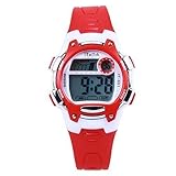 Hiwatch Kids Digital Watches Waterproof Led Sport Watches with Alarm for Boys and Girls, Red