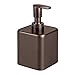 mDesign Compact Square Metal Soap Dispenser for Bathroom/Kitchen - Liquid Soap Pump Bottle for Countertop - Holds Hand Soap, Dish Soap, Lotion, Essential Oil - Unity Collection - Bronze