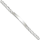 JewelryWeb 5mm 925 Sterling Silver Figaro ID Bracelet 7 Inch Identification Bracelet for Women