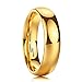 King Will Glory 6mm 24k Gold Plated High Polished Comfort Fit Domed Tungsten Ring Wedding Band