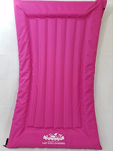 Lazy Dog Loungers Rafts for Dogs and Pets - Semi-Submersible to Keep Your Dog Cool - Lake, Pool, River and Boat (Fushia - Large)