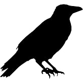 2 Pcs - No Background Decal Stickers of Crow Raven Animal (Black) Premium Waterproof Vinyl Decal Stickers for Laptop Phone Accessory Helmet Car Window Mug Tuber Cup Door Wall USCstic785200BLAA