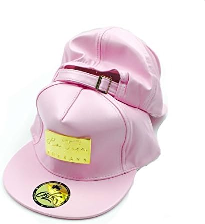 Gold Bar Pink Leather Strapback - 24K Dope Black
