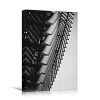 Canvas Wall Art White Building Pattern Abstract Architecture & Maps Building Chic Home Office Photography - 12x18 inches