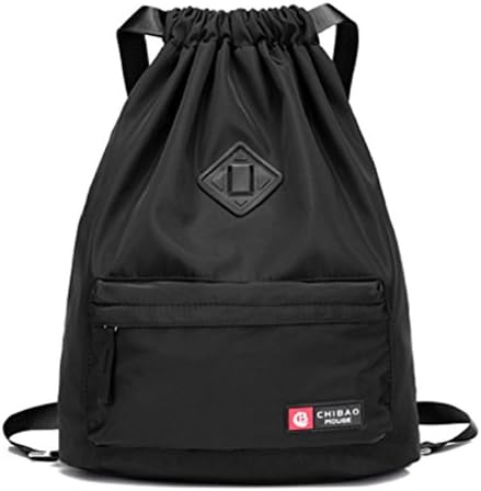 Chi Bao Mouse Unisex Waterproof Big Drawstring Sports Bag with handy pocket in front, can carry on back. Perfect for adults for gym or for teenagers as School PE Bag
