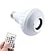 PaddSun Christmas LED Bulb Bluetooth Speaker Integrated, 6W E27 Base RGB Color Changing Smart Wireless Stereo Audio Music Play Light with 24 Keys Remote for iOS Android Bar Home KTV Party Restaurant
