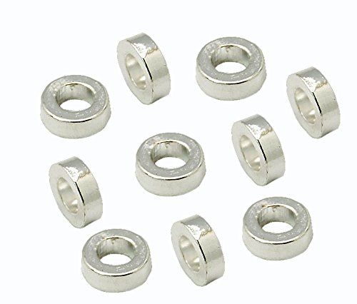 40 pieces metal beads 6 mm spacer beads, ring rondell intermediate parts, jewellery parts (silver).