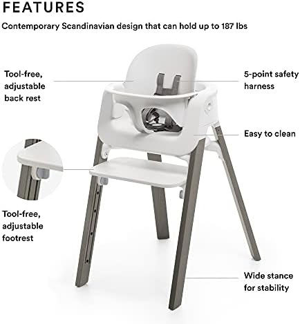 Stokke Steps High Chair Seat Legs Baby Set Bundle Hazy Grey Legs White Seat Amazon Sg Baby