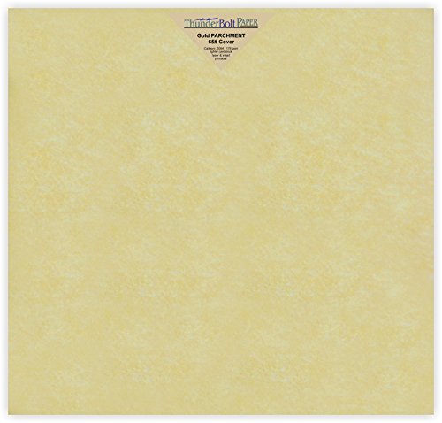 25 Gold Parchment 65lb Cover Weight Paper - 12" X 12" (12X12 Inches) Scrapbook Album|Cover Size - Printable Cardstock Colored Sheets Old Parchment Semblance