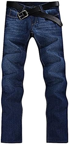 LAZERE Men's Classic Casual Fitted Jeans Straight Basic Low Waist Spring Fashion, DarkBlue 33 (US 32)