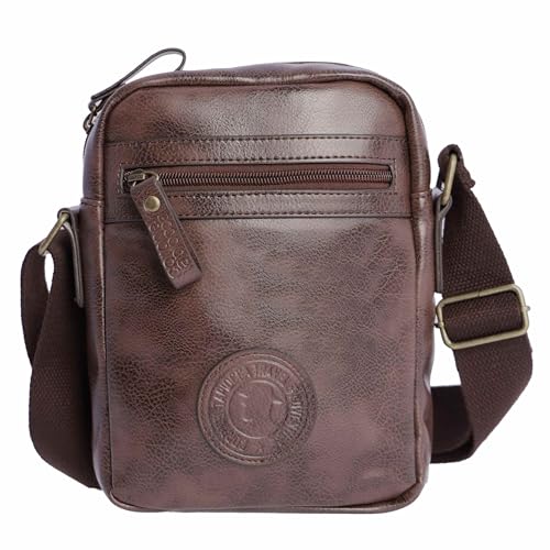 Coronel Tapioca - Bandoleras Hombre - Bolso Hombre - Bolso hombre bandolera - Bolso Bandolera hombre - Bandolera piel hombre para uso diario, casual, viaje o negocios