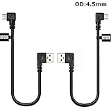 RAYSUN 2 Packs 90 Degree Micro USB Male to USB 2.0 A Male - Right & Left Angle Each 1pc (2 Pack 90 Degree Micro USB M- USB M)
