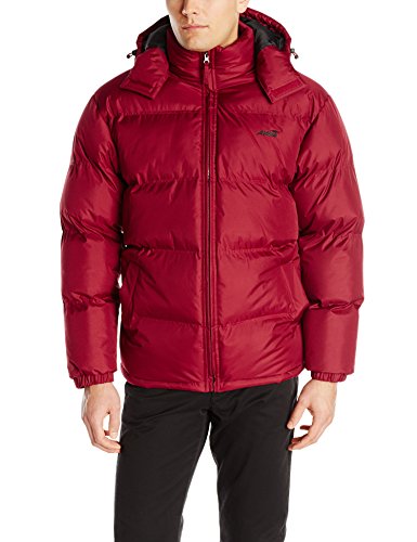 Avia men s puffer jacket with removable hood, barn red/…