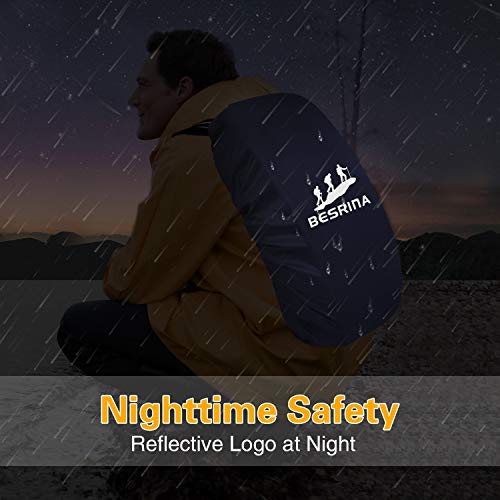 Besrina Rugzak Regenhoes (15-90L), Opgewaardeerd Anti-slip Cross Gesp Band & Reflecterende Waterdichte Rugzak Cover voor… - Image 6