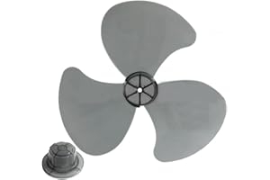 DRHOMEAM Plastic 3 Leaves Fan Blade Replacement for Standing Fan, Table Fanner, Airflow Three Leaves 16 Inch Fan Blade With Nut Cover(black)